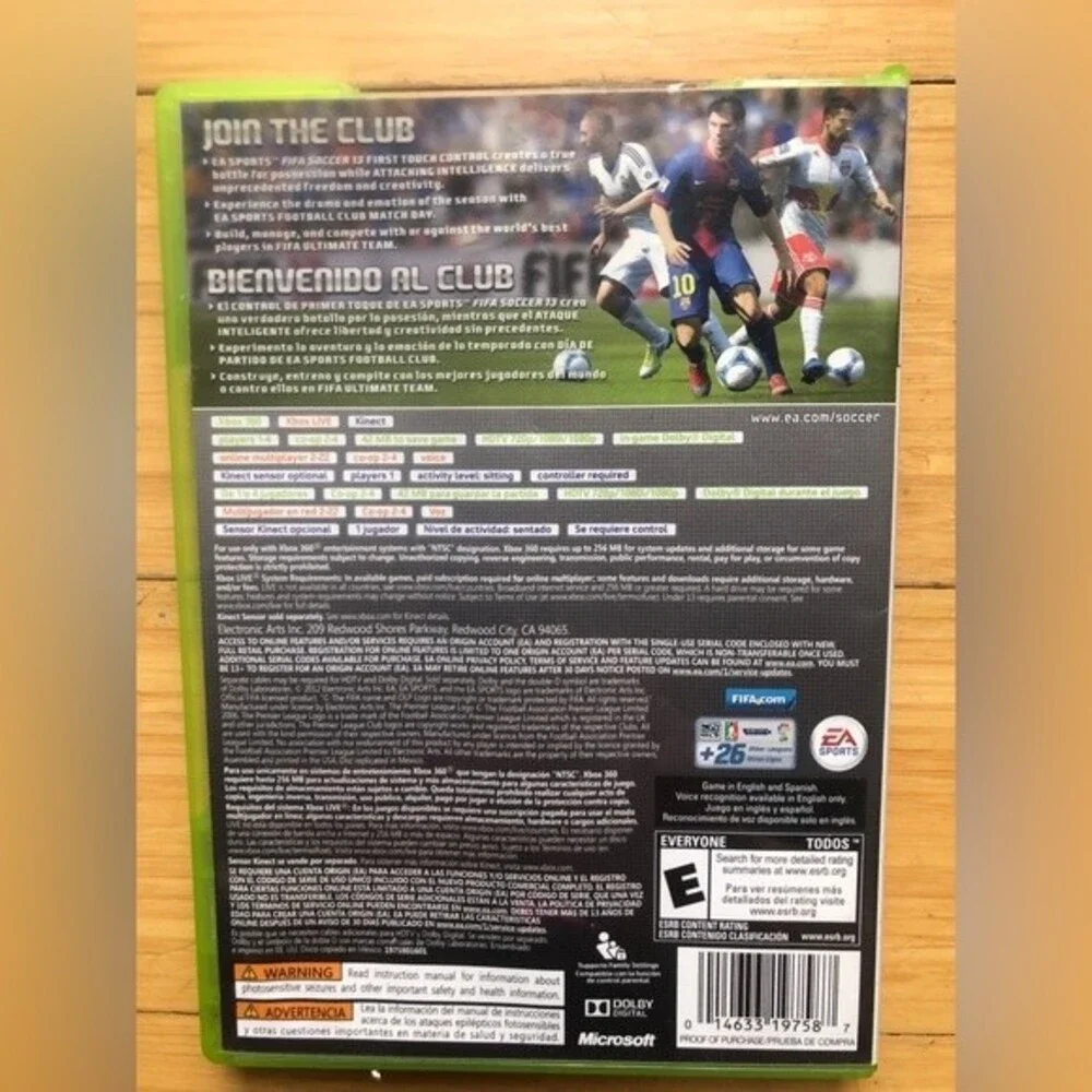 FIFA Soccer 13 (Microsoft XBOX 360, 2012) *NO DISC*